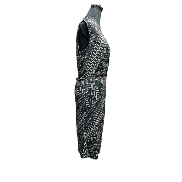 Collective Concepts Black and White Midi Wrap Dress Size Medium - Picture 5 of 8